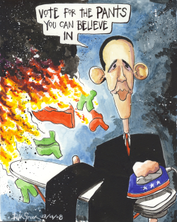 OBAMA THE TROUSER SUIT OF CHANGE by Iain Green