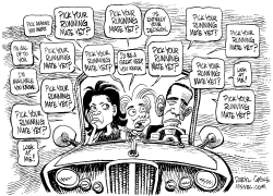 HILLARY HARPS AT OBAMA TO BE VP by Daryl Cagle