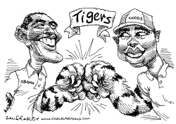 TIGERS WOODS AND OBAMA  by Sandy Huffaker