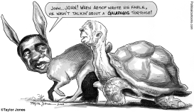 OBAMA AND MCCAIN / TORTOISE AND HARE by Taylor Jones