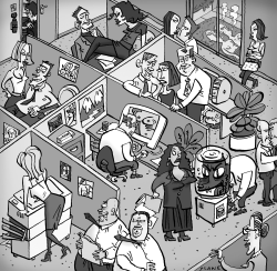 SEX IN THE OFFICE GREYSCALE by Chris Slane