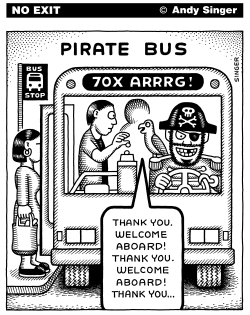 PIRATE BUS by Andy Singer