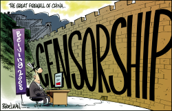CHINA CENSORS THE INTERNET AT THE OLYMPICS by Peter Broelman