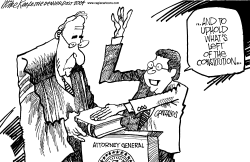 AG NOMINEE GONZALES by Mike Keefe