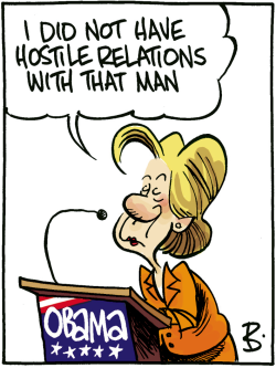 HILLARY DECLARES HER SUPPORT FOR OBAMA by Peter Broelman