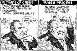 IN TIMES OF CRISIS RAISE PRICES by Monte Wolverton