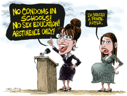 PALIN PREGNANT DAUGHTER  by Daryl Cagle