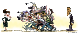 OBAMA PALIN AND THE PRESS  by Daryl Cagle