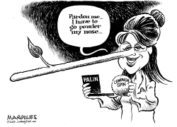 SARAH PALIN POWDERS HER NOSE by Jimmy Margulies