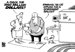 BAILOUT THE CAT, B/W by Randy Bish