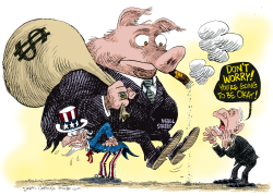 WALL STREET BAILOUT PIG  by Daryl Cagle