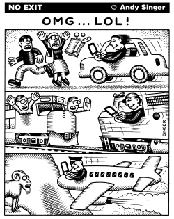 TEXTING ACCIDENTS by Andy Singer