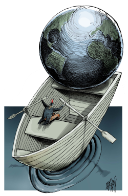 ROWING THE WORLD by Angel Boligan