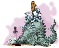OBAMA DEFEATS MCCAIN  by Daryl Cagle