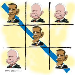 OBAMA WINS GAME  by Daryl Cagle