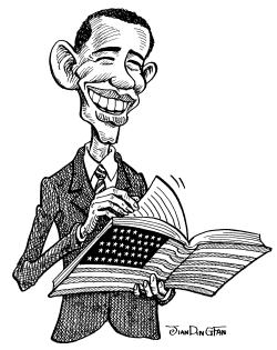 OBAMA TURNS PAGES OF HISTORY by Jianping Fan