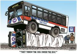 LOCAL MO-METRO BUS UNDER THE BUS- by RJ Matson