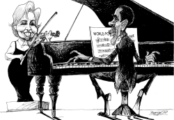OBAMA AND HILLARY DUET by Petar Pismestrovic