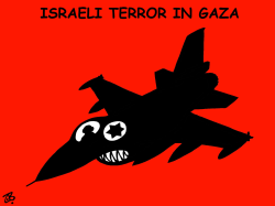 ISRAELI TERROR IN GAZA by Emad Hajjaj