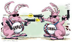 ISRAEL VS HAMAS BUNNIES  by Daryl Cagle