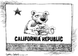 CALIFORNIA BUDGET BEGGING by Daryl Cagle