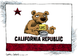 CALIFORNIA BUDGET BEGGING  by Daryl Cagle