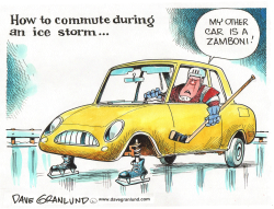 ICE STORM COMMUTER by Dave Granlund