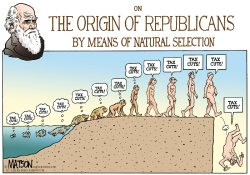 CHARLES DARWIN ON THE ORIGIN OF REPUBLICANS- by R.J. Matson
