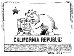 CALIFORNIA BUDGET PUKE by Daryl Cagle