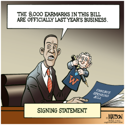 EARMARKS SIGNING STATEMENT- by R.J. Matson