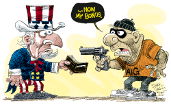 AIG ROBBERY  by Daryl Cagle