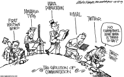 EVOLUTION OF COMMUNICATION by Mike Keefe