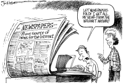 FOLDING NEWSPAPERS by Joe Heller