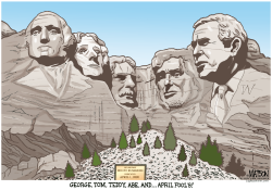 REVISIONIST MOUNT RUSHMORE- by R.J. Matson