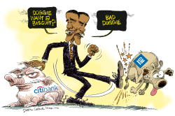 OBAMA, CITIBANK AND GM DOGGIES  by Daryl Cagle