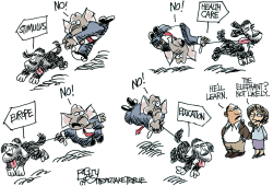 OBEDIENT OBAMA  by Pat Bagley