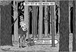 NOT OUT OF THE WOODS YET by Bob Englehart