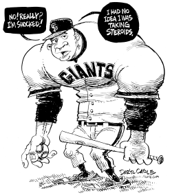 STEROIDS AND BONDS by Daryl Cagle