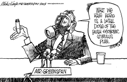 GREENSPAN AND THE TOXIN by Mike Keefe
