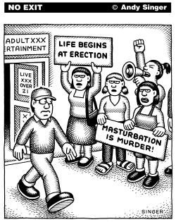 LIFE BEGINS AT ERECTION by Andy Singer