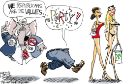 GOP PARTY VALUES by Pat Bagley