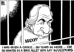 MADOFF IN JAIL, B/W by Randy Bish
