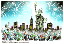 STATUE OF LIBERTY REOPENS by Dave Granlund