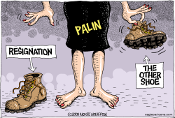 WAITING FOR THE OTHER SHOE TO DROP  by Monte Wolverton