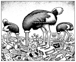 ECOLOGICAL OSTRICHES by Andy Singer