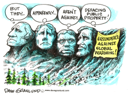 GREENPEACE AT MT RUSHMORE by Dave Granlund