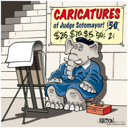 CUT RATE SOTOMAYOR CARICATURES- by R.J. Matson