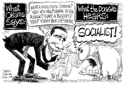 OBAMA COAXES REPUBLICANS by Daryl Cagle