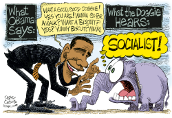 OBAMA COAXES REPUBLICANS  by Daryl Cagle