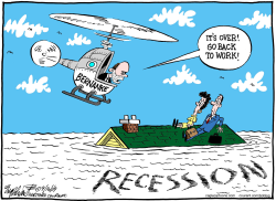 RECESSIONS OVER  by Bob Englehart
